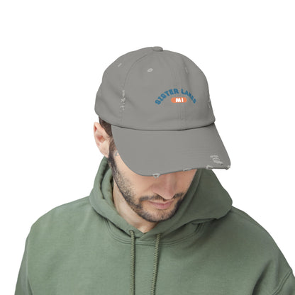 Sister Lakes MI Unisex Distressed Cap