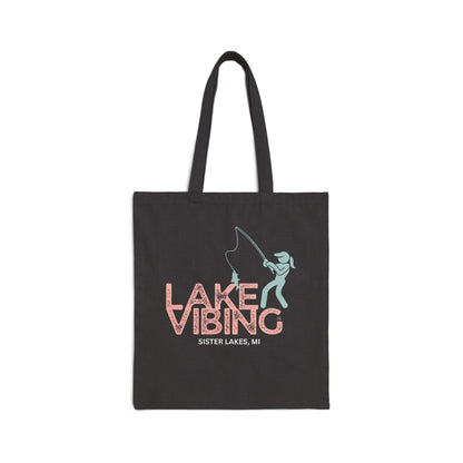 Lake Vibing Cotton Canvas Tote Bag