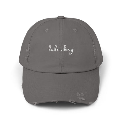Lake Vibing Fishing Unisex Distressed Cap