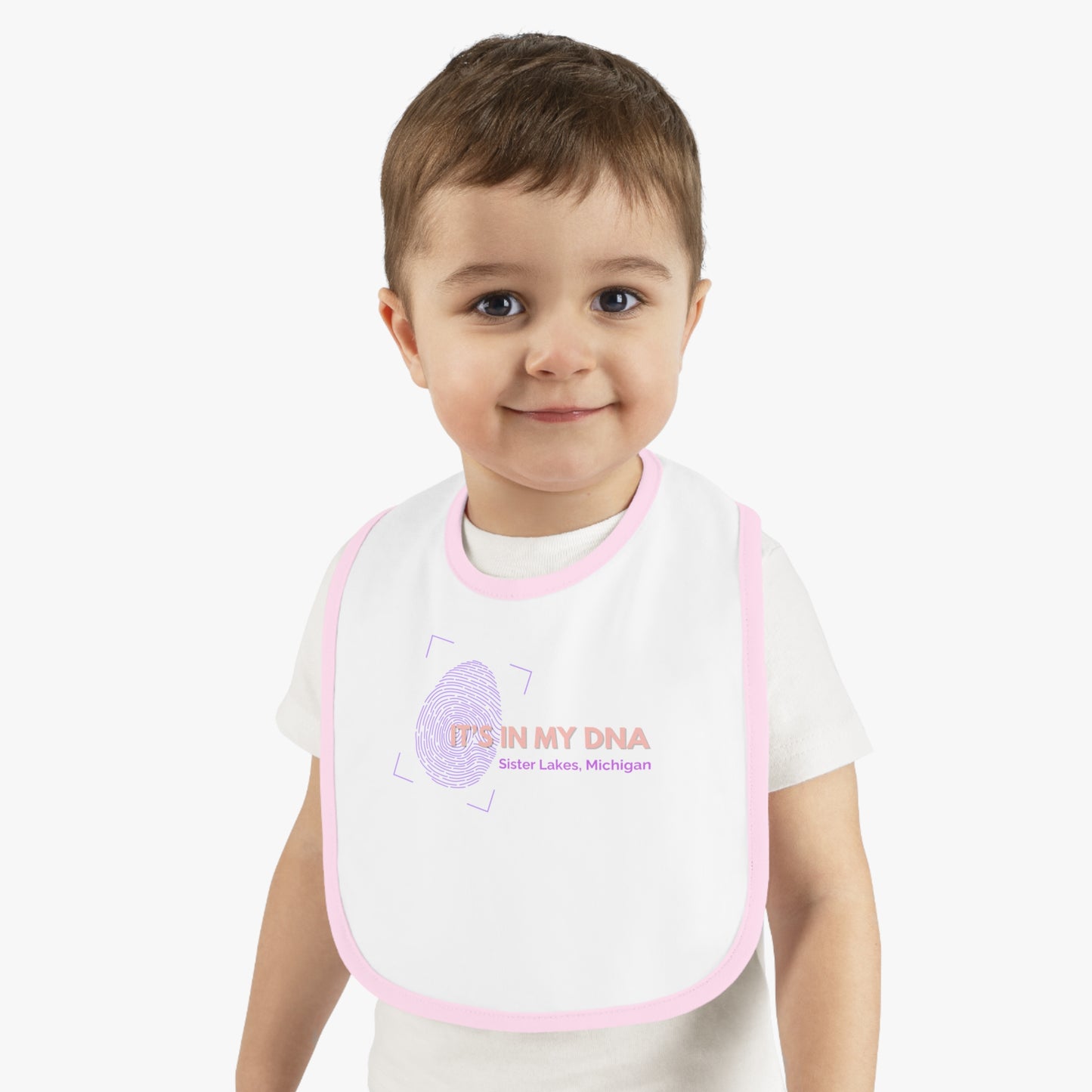 Sister Lakes IT'S IN MY DNA Baby Contrast Trim Jersey Bib