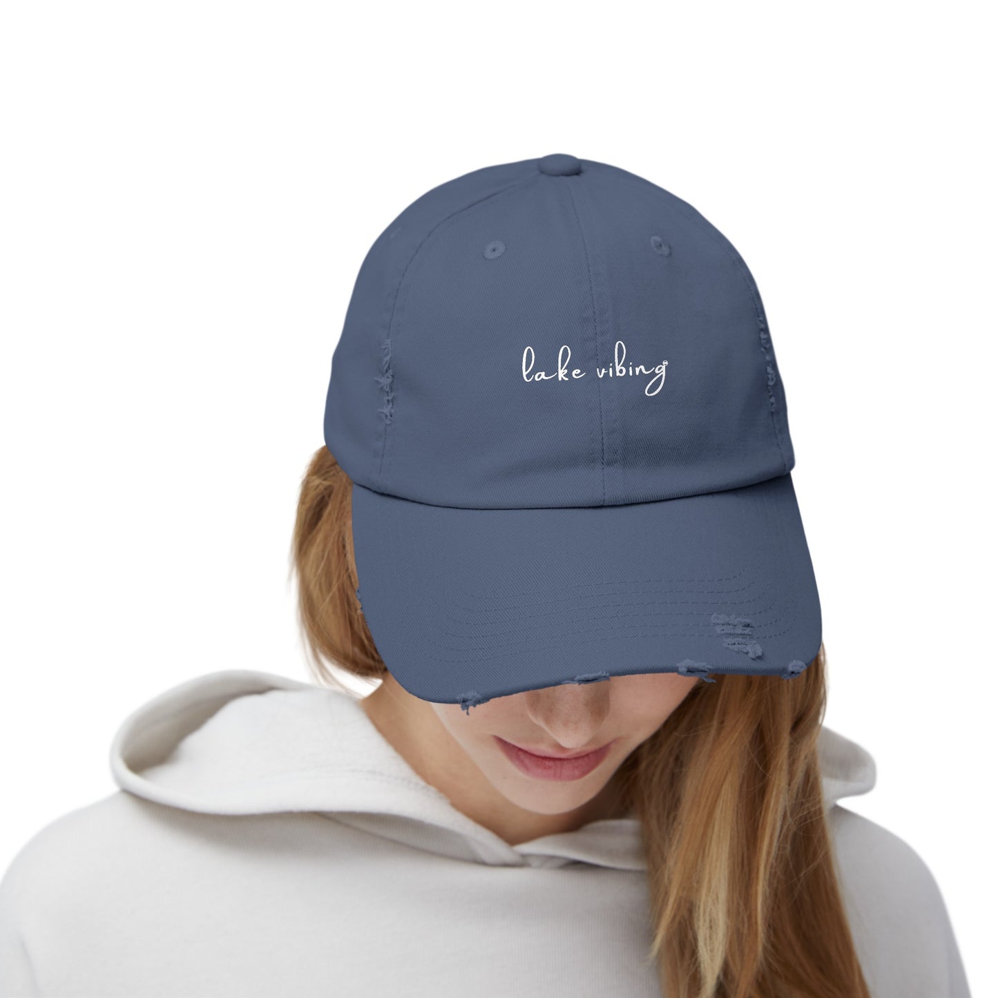 Lake Vibing Fishing Unisex Distressed Cap