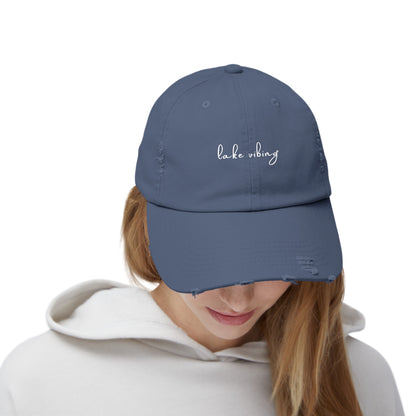 Lake Vibing Fishing Unisex Distressed Cap