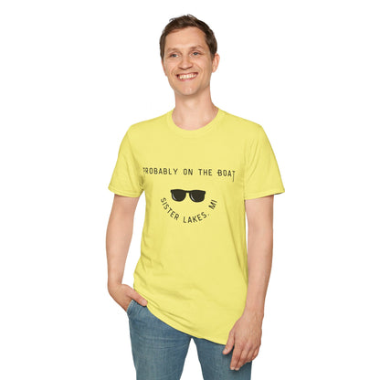 Probably on the Boat (sunglasses) Sister Lakes Unisex Softstyle T-Shirt