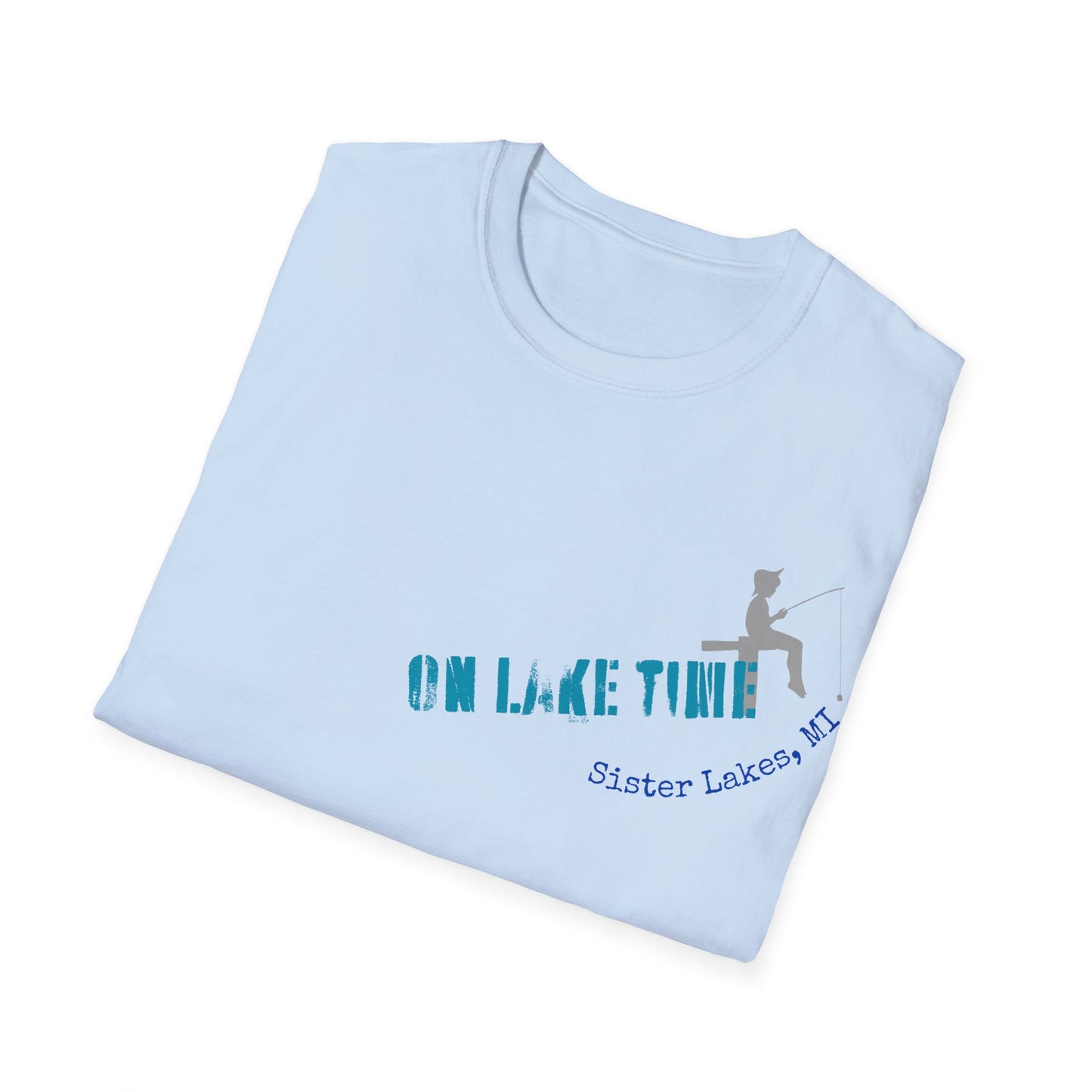 On Lake Time Fishing Sister Lakes Unisex Softstyle T-Shirt