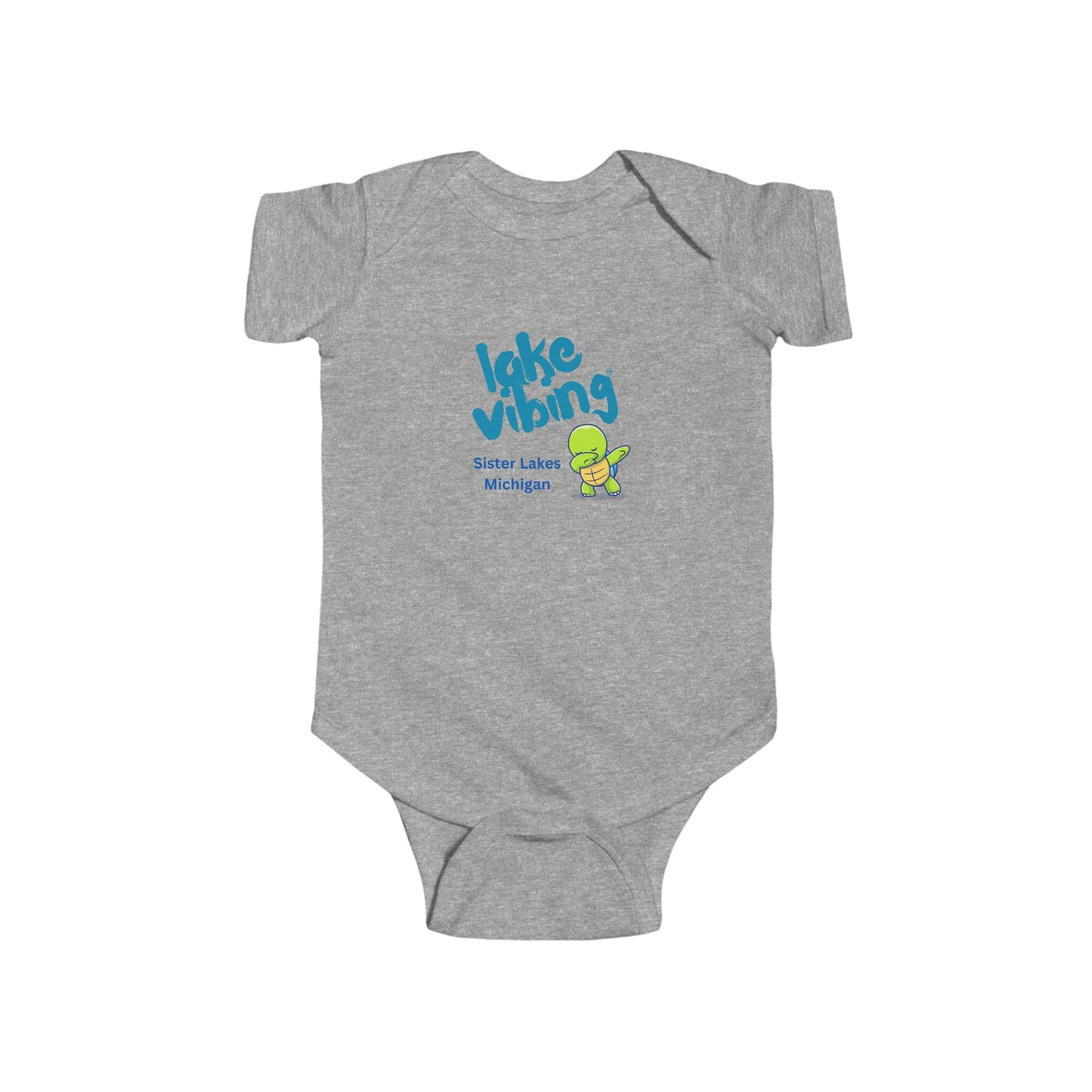 Lake Vibing in Sister Lakes Turtle Dance Infant Fine Jersey Bodysuit