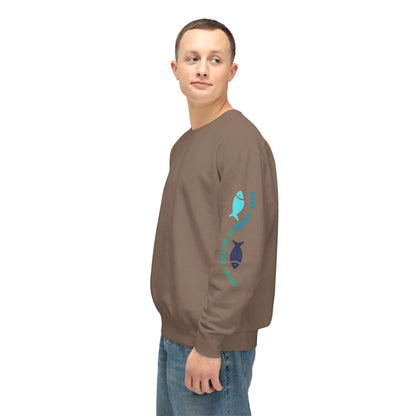 Lake Vibing in Sister Lakes (on sleeve) Unisex Lightweight Crewneck Sweatshirt