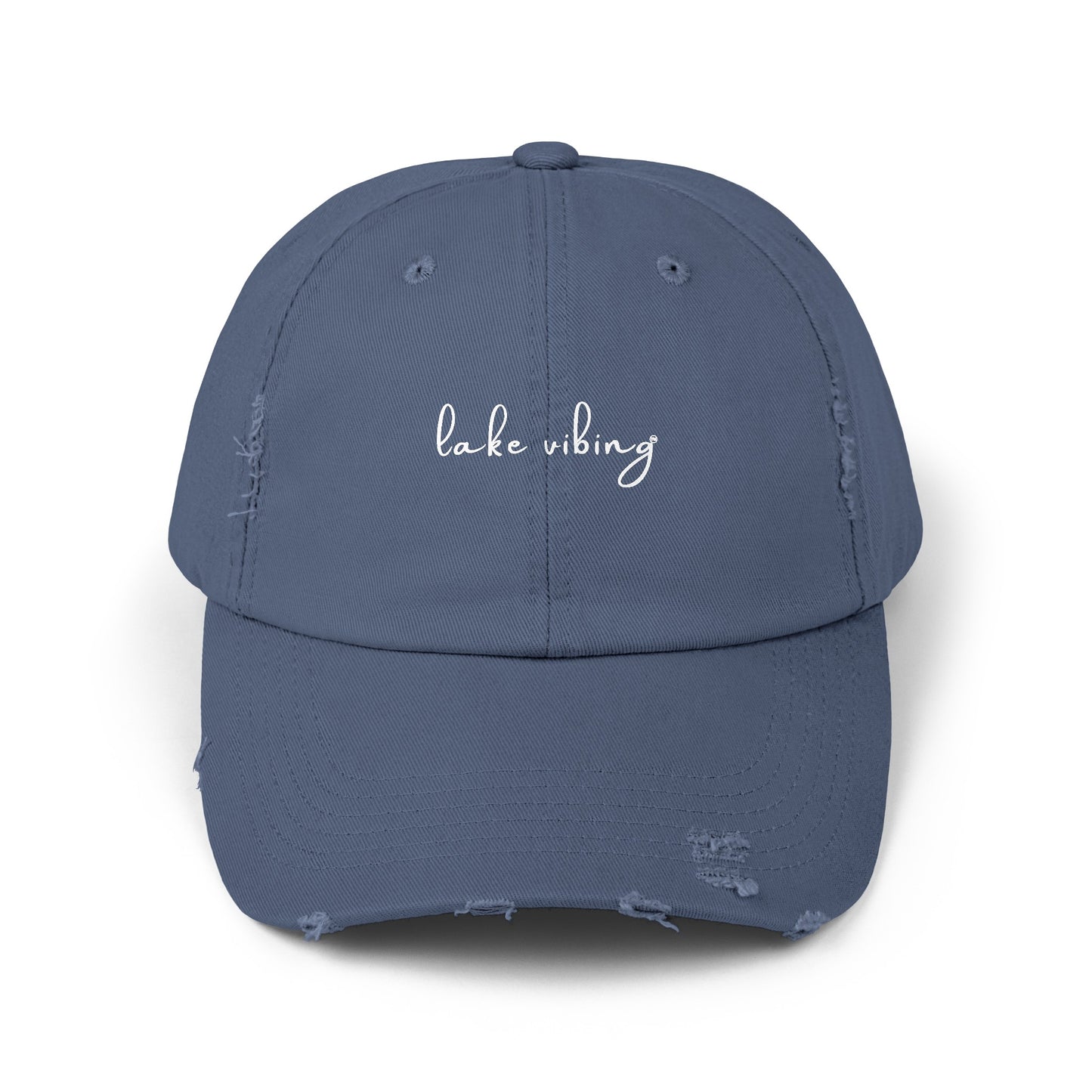 Lake Vibing Fishing Unisex Distressed Cap