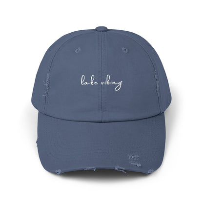 Lake Vibing Fishing Unisex Distressed Cap