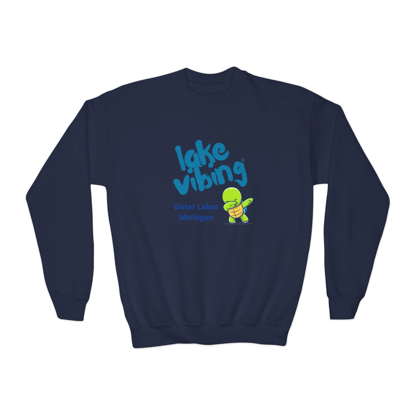 Lake Vibing Turtle Youth Crewneck Sweatshirt