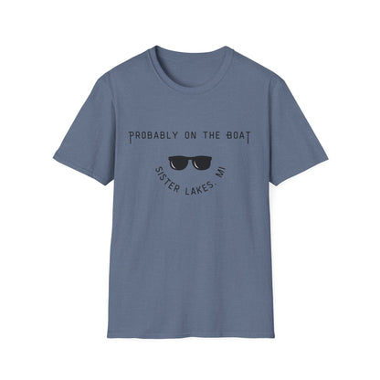 Probably on the Boat (sunglasses) Sister Lakes Unisex Softstyle T-Shirt