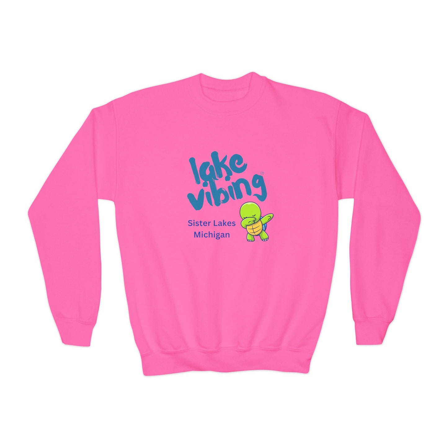 Lake Vibing Turtle Youth Crewneck Sweatshirt