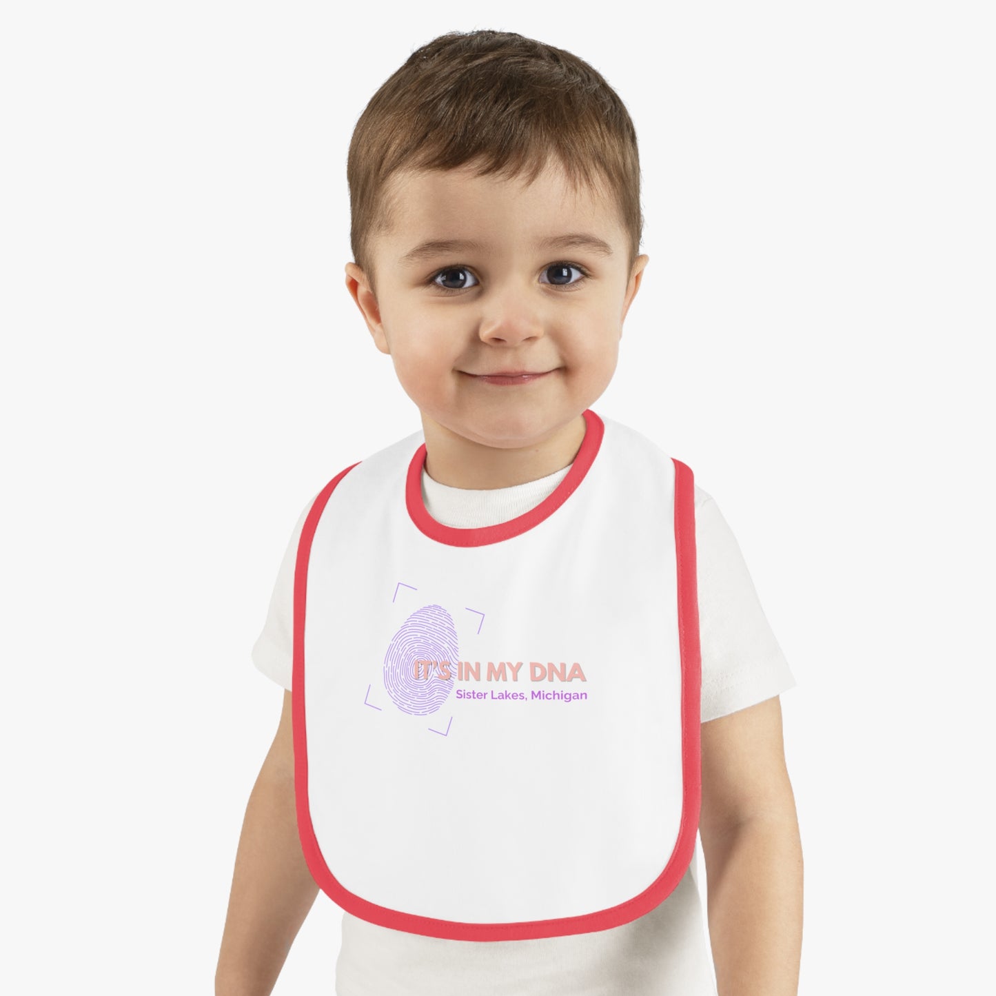 Sister Lakes IT'S IN MY DNA Baby Contrast Trim Jersey Bib