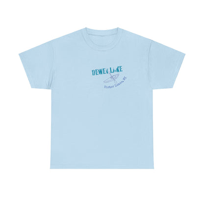 Dewey Lake Kayaker in Sister Lakes, MI Unisex Heavy Cotton Tee