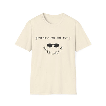 Probably on the Boat (sunglasses) Sister Lakes Unisex Softstyle T-Shirt