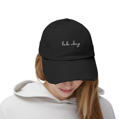 Lake Vibing Fishing Unisex Distressed Cap