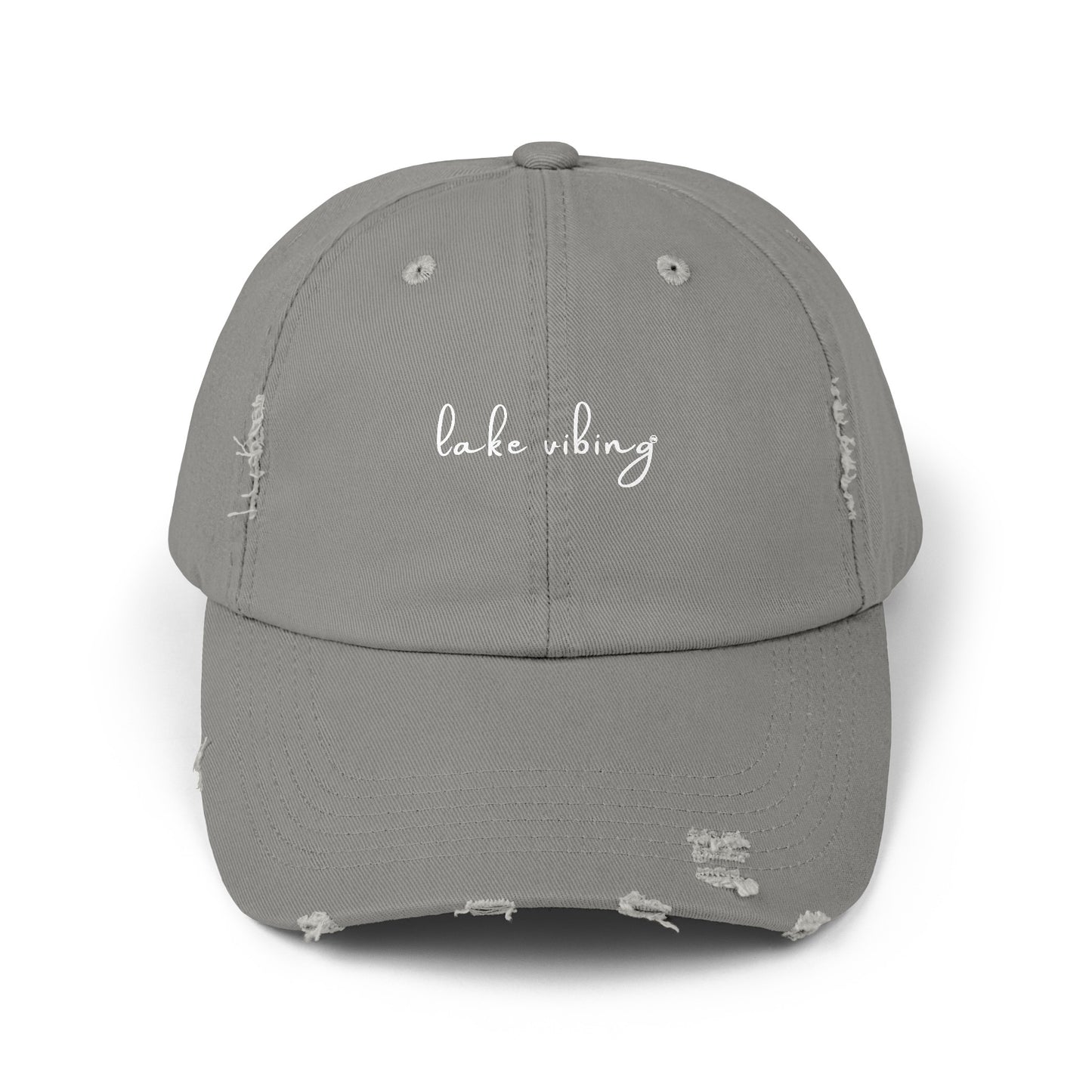 Lake Vibing Fishing Unisex Distressed Cap