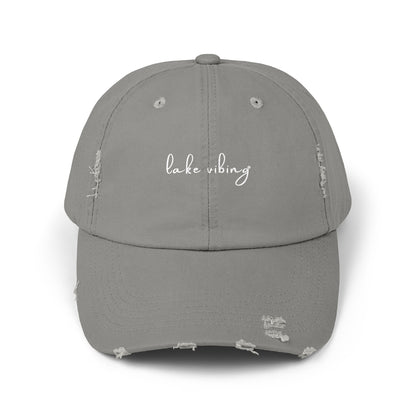 Lake Vibing Fishing Unisex Distressed Cap