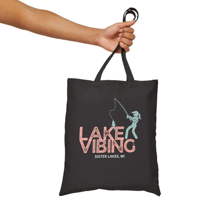 Lake Vibing Cotton Canvas Tote Bag