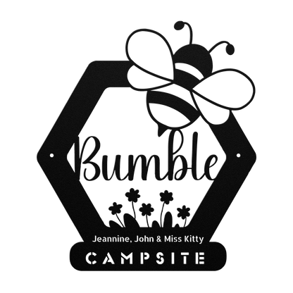 Garden_Bee_Campsite_Metal_Sign_Black_Transparent_Mockup.png