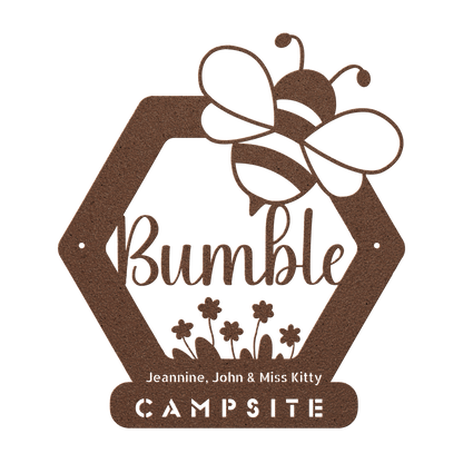 Garden_Bee_Campsite_Metal_Sign_Copper_Transparent_Mockup.png